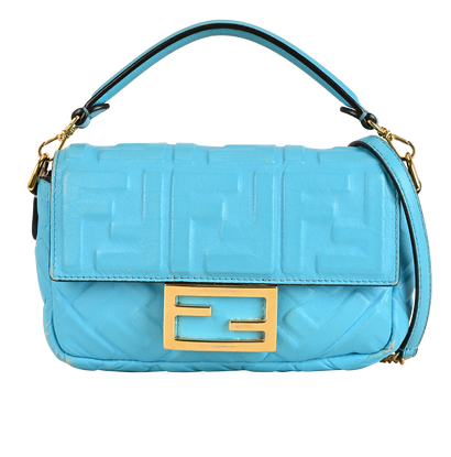 Mini Baguette, &pound;1,100, Handbags, Blue, Leather, Front view